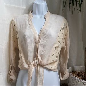 🔴2/$10 Lace Front Tie Top